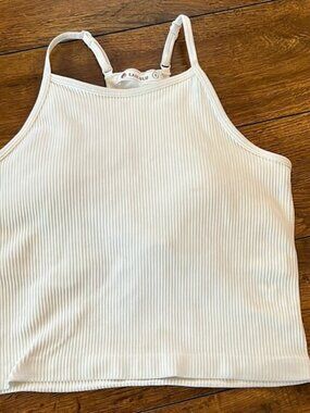 White Ribbed Tank Top